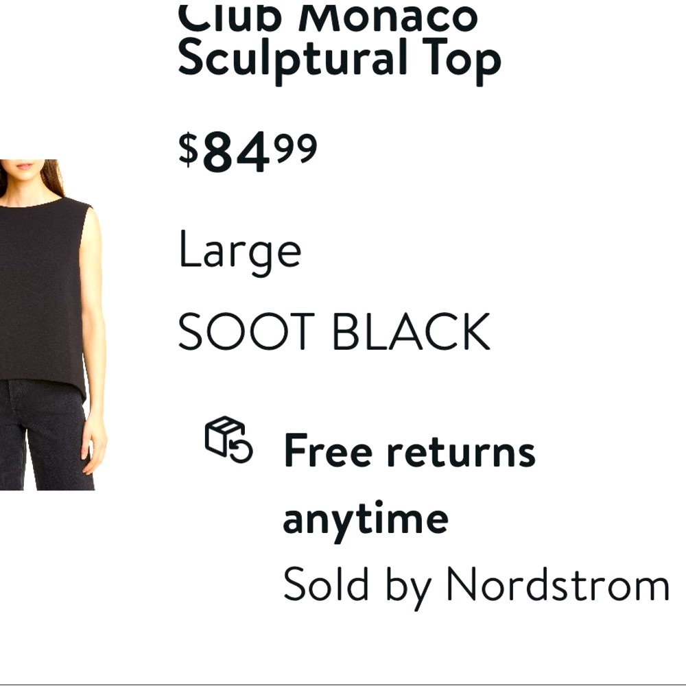 Club Monaco Sculptural Top in Black